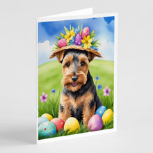 Load image into Gallery viewer, Welsh Terrier Easter Egg Hunt Greeting Cards - Blank Note Cards – 8-Pack of Artist-Designed Cards with Envelopes