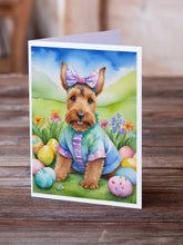 Load image into Gallery viewer, Welsh Terrier Easter Egg Hunt Greeting Cards - Blank Note Cards – 8-Pack of Artist-Designed Cards with Envelopes