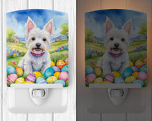 Load image into Gallery viewer, Westie Easter Egg Hunt Ceramic Night Light