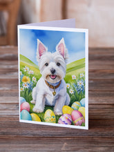 Load image into Gallery viewer, Westie Easter Egg Hunt Greeting Cards - Blank Note Cards – 8-Pack of Artist-Designed Cards with Envelopes
