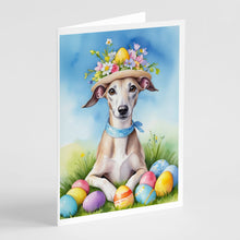 Load image into Gallery viewer, Whippet Easter Egg Hunt Greeting Cards - Blank Note Cards – 8-Pack of Artist-Designed Cards with Envelopes