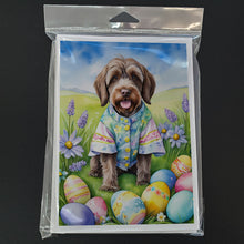 Load image into Gallery viewer, Wirehaired Pointing Griffon Easter Egg Hunt Greeting Cards - Blank Note Cards – 8-Pack of Artist-Designed Cards with Envelopes