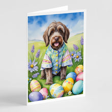 Load image into Gallery viewer, Wirehaired Pointing Griffon Easter Egg Hunt Greeting Cards - Blank Note Cards – 8-Pack of Artist-Designed Cards with Envelopes