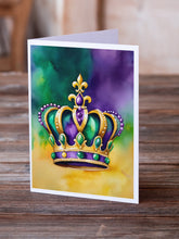 Load image into Gallery viewer, King's Mardi Gras Crown Greeting Cards - Blank Note Cards – 8-Pack of Artist-Designed Cards with Envelopes