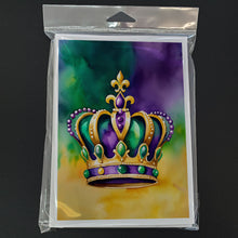 Load image into Gallery viewer, King's Mardi Gras Crown Greeting Cards - Blank Note Cards – 8-Pack of Artist-Designed Cards with Envelopes