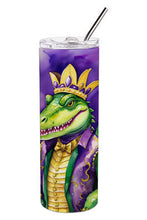 Load image into Gallery viewer, Alligator King of Mardi Gras Stainless Steel Skinny Tumbler