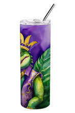 Load image into Gallery viewer, Alligator King of Mardi Gras Stainless Steel Skinny Tumbler