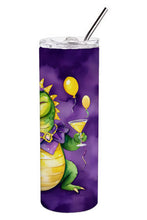 Load image into Gallery viewer, Alligator Mardi Gras Stainless Steel Skinny Tumbler