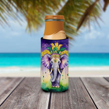 Load image into Gallery viewer, Elephant King of Mardi Gras Slim Can Huggers – Fun, Functional Drink Coolers for Every Occasion