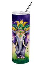Load image into Gallery viewer, Elephant King of Mardi Gras Stainless Steel Skinny Tumbler