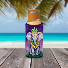 Load image into Gallery viewer, Elephant King of Mardi Gras Slim Can Huggers – Fun, Functional Drink Coolers for Every Occasion