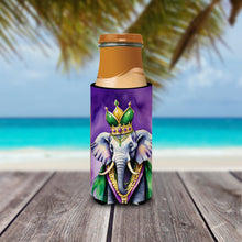 Load image into Gallery viewer, Elephant King of Mardi Gras Slim Can Huggers – Fun, Functional Drink Coolers for Every Occasion