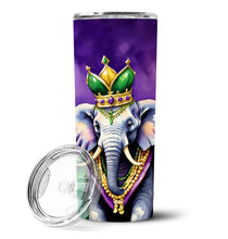 Load image into Gallery viewer, Elephant King of Mardi Gras Stainless Steel Skinny Tumbler