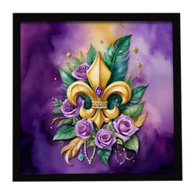 Load image into Gallery viewer, Fleur de lis Mardi Gras Framed Metal Print