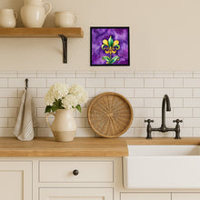 Load image into Gallery viewer, Fleur de lis Mardi Gras Framed Metal Print