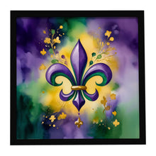 Load image into Gallery viewer, Fleur de lis Mardi Gras Framed Metal Print