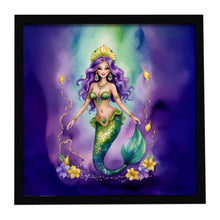 Load image into Gallery viewer, Mermaid Mardi Gras Framed Metal Print