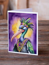 Load image into Gallery viewer, Pelican Mardi Gras Greeting Cards - Blank Note Cards – 8-Pack of Artist-Designed Cards with Envelopes
