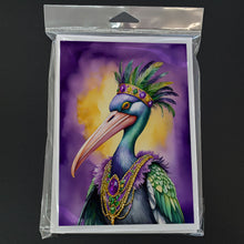 Load image into Gallery viewer, Pelican Mardi Gras Greeting Cards - Blank Note Cards – 8-Pack of Artist-Designed Cards with Envelopes