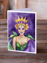 Load image into Gallery viewer, Queen of Mardi Gras Greeting Cards - Blank Note Cards – 8-Pack of Artist-Designed Cards with Envelopes