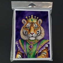 Load image into Gallery viewer, Tiger the King of Mardi Gras Greeting Cards - Blank Note Cards – 8-Pack of Artist-Designed Cards with Envelopes