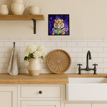 Load image into Gallery viewer, Tiger the King of Mardi Gras Framed Metal Print