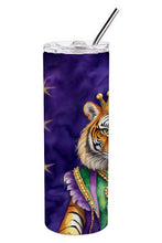 Load image into Gallery viewer, Tiger the King of Mardi Gras Stainless Steel Skinny Tumbler