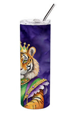 Load image into Gallery viewer, Tiger the King of Mardi Gras Stainless Steel Skinny Tumbler