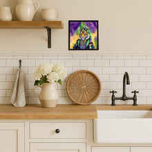 Load image into Gallery viewer, Tiger the King of Mardi Gras Framed Metal Print