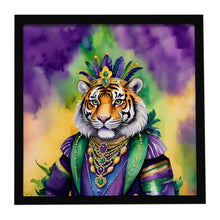 Load image into Gallery viewer, Tiger the King of Mardi Gras Framed Metal Print