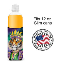 Load image into Gallery viewer, Tiger the King of Mardi Gras Slim Can Huggers – Fun, Functional Drink Coolers for Every Occasion