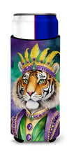 Load image into Gallery viewer, Tiger the King of Mardi Gras Slim Can Huggers – Fun, Functional Drink Coolers for Every Occasion