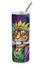 Load image into Gallery viewer, Tiger the King of Mardi Gras Stainless Steel Skinny Tumbler