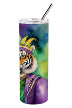 Load image into Gallery viewer, Tiger the King of Mardi Gras Stainless Steel Skinny Tumbler