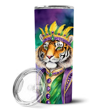 Load image into Gallery viewer, Tiger the King of Mardi Gras Stainless Steel Skinny Tumbler