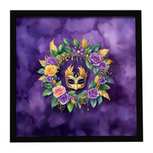 Load image into Gallery viewer, Wreath Mardi Gras Framed Metal Print