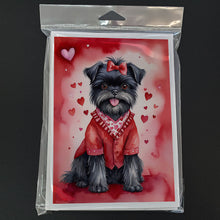 Load image into Gallery viewer, Affenpinscher My Valentine Greeting Cards - Blank Note Cards – 8-Pack of Artist-Designed Cards with Envelopes