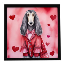 Load image into Gallery viewer, Afghan Hound My Valentine Framed Metal Print