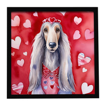 Load image into Gallery viewer, Afghan Hound My Valentine Framed Metal Print