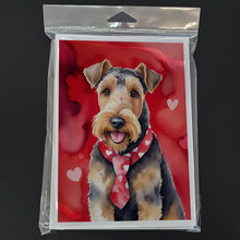 Load image into Gallery viewer, Airedale Terrier My Valentine Greeting Cards - Blank Note Cards – 8-Pack of Artist-Designed Cards with Envelopes