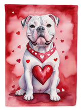Load image into Gallery viewer, American Bulldog Valentine’s Day Garden Flag – Dog-Themed Heart Yard Decor