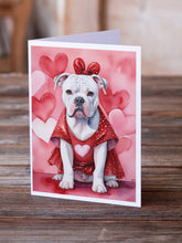 Load image into Gallery viewer, American Bulldog My Valentine Greeting Cards - Blank Note Cards – 8-Pack of Artist-Designed Cards with Envelopes
