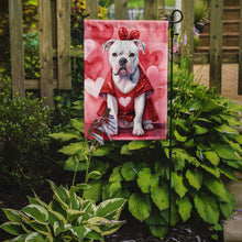Load image into Gallery viewer, American Bulldog Valentine’s Day Garden Flag – Dog-Themed Heart Yard Decor