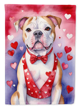 Load image into Gallery viewer, American Bulldog Valentine’s Day Garden Flag – Dog-Themed Heart Yard Decor