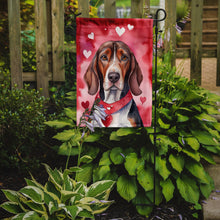 Load image into Gallery viewer, American English Coonhound Valentine’s Day Garden Flag – Dog-Themed Heart Yard Decor