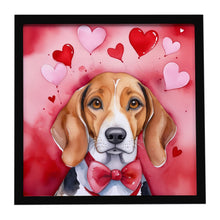 Load image into Gallery viewer, American Foxhound My Valentine Framed Metal Print