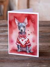 Load image into Gallery viewer, American Hairless Terrier My Valentine Greeting Cards - Blank Note Cards – 8-Pack of Artist-Designed Cards with Envelopes