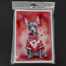 Load image into Gallery viewer, American Hairless Terrier My Valentine Greeting Cards - Blank Note Cards – 8-Pack of Artist-Designed Cards with Envelopes