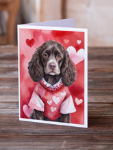 Load image into Gallery viewer, American Water Spaniel My Valentine Greeting Cards - Blank Note Cards – 8-Pack of Artist-Designed Cards with Envelopes