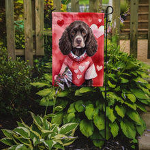 Load image into Gallery viewer, American Water Spaniel Valentine’s Day Garden Flag – Dog-Themed Heart Yard Decor